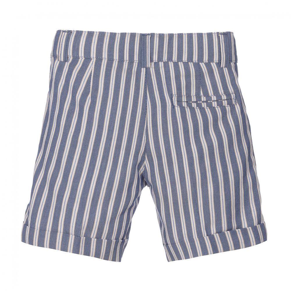 Dr. Kid-Blue Striped Cotton Shorts | Childrensalon Outlet