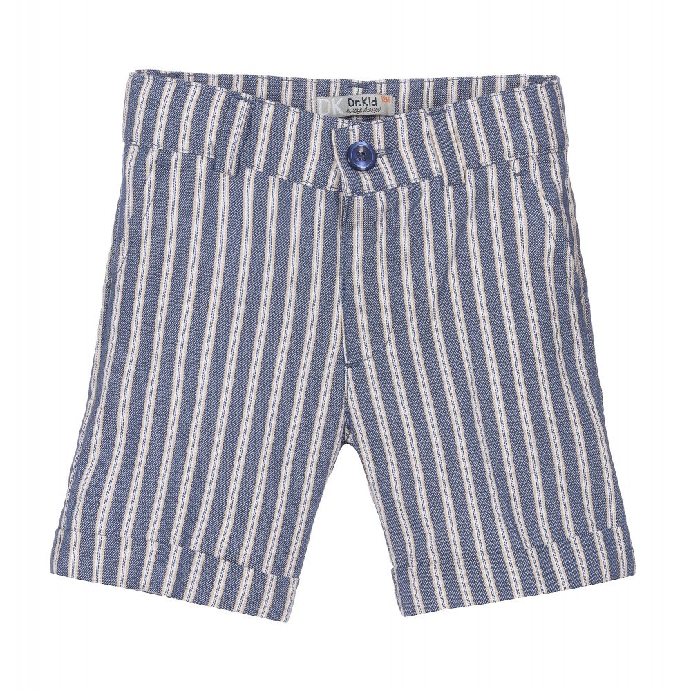 Dr. Kid - Blue Striped Cotton Shorts | Childrensalon