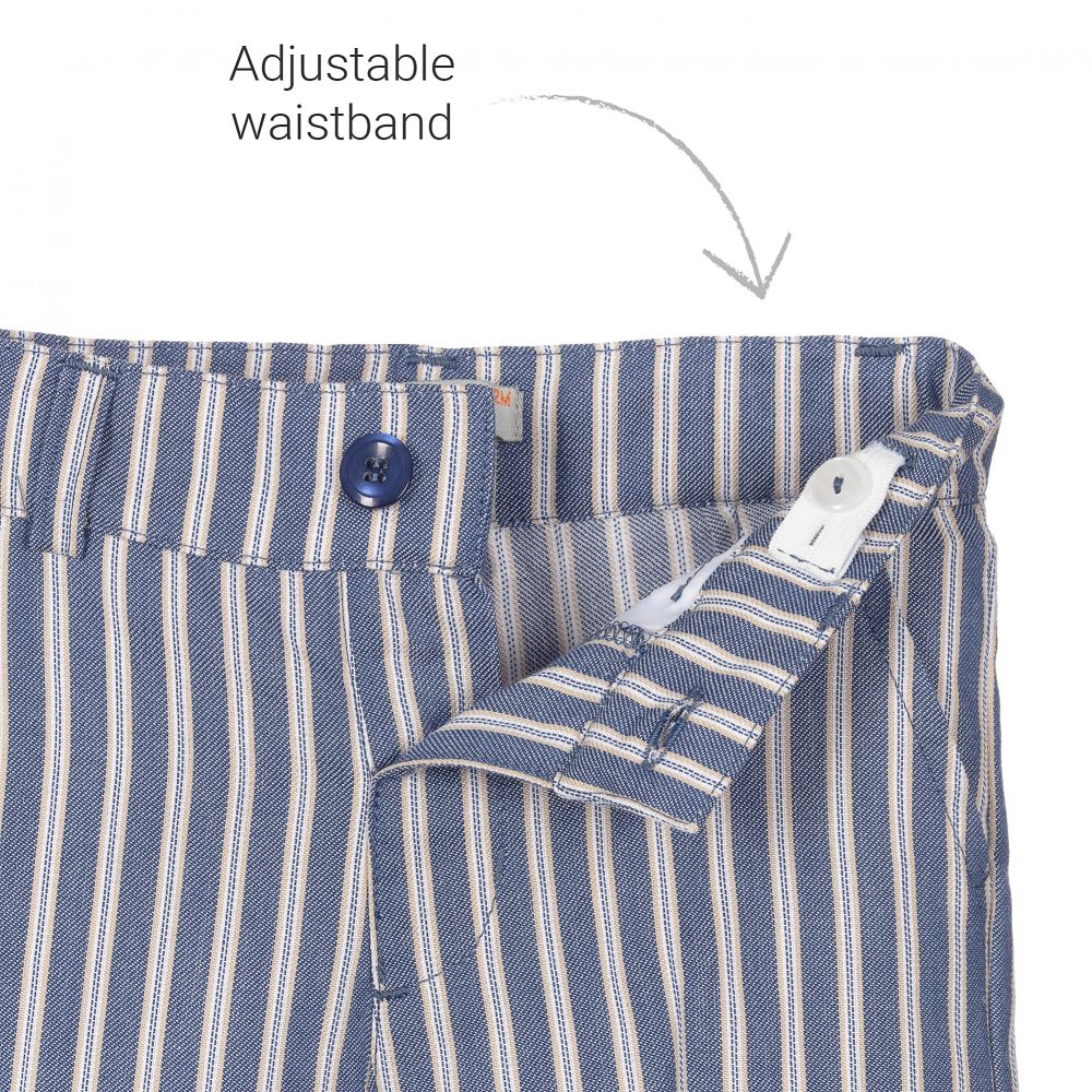 Dr. Kid-Blue Striped Cotton Shorts | Childrensalon Outlet