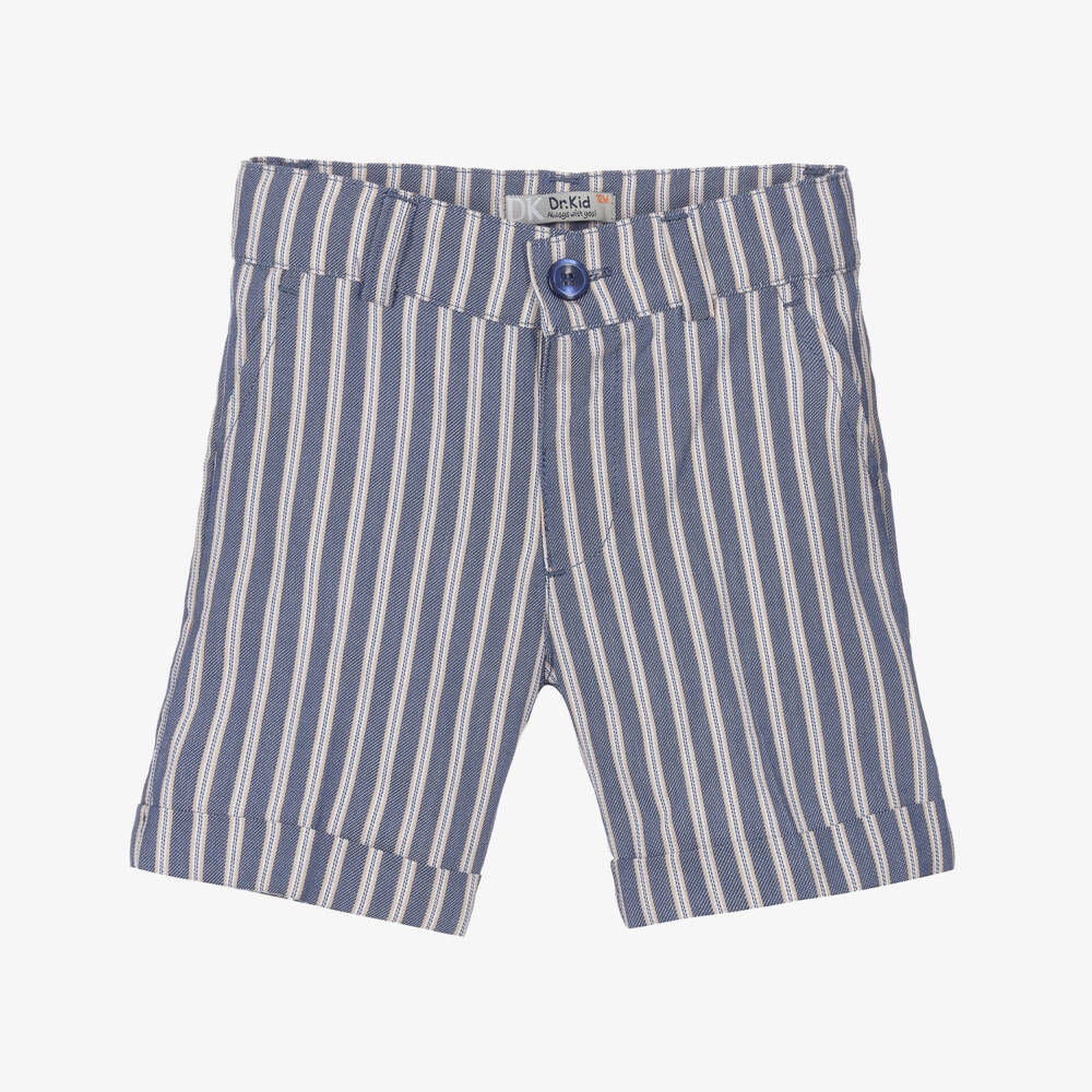 Dr. Kid-Blue Striped Cotton Shorts | Childrensalon Outlet