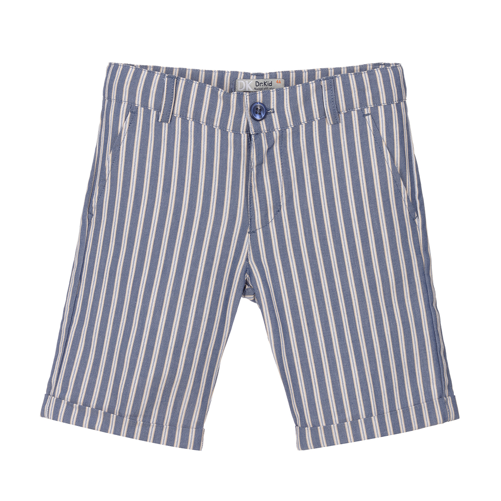 Dr. Kid - Blue Striped Cotton Shorts | Childrensalon