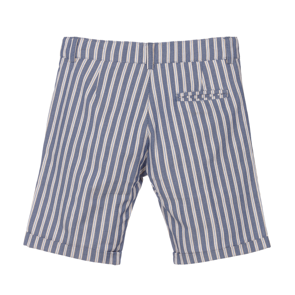 Dr. Kid-Blue Striped Cotton Shorts | Childrensalon Outlet