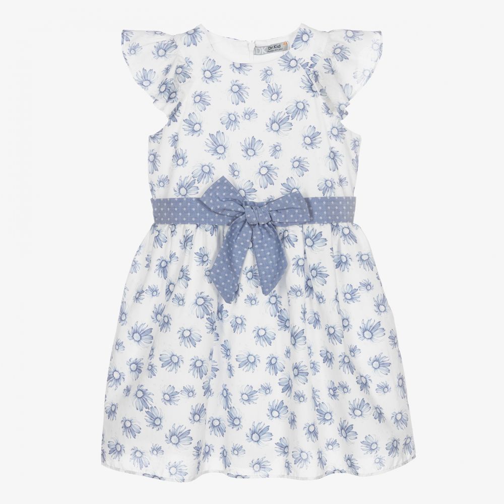 Dr. Kid - Geblümtes Kleid in Blau und Weiß | Childrensalon