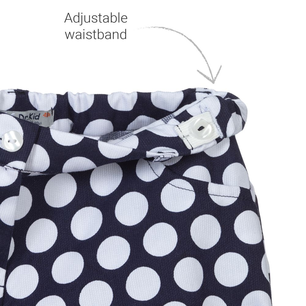 Dr. Kid-Blue & White Polka Dot Shorts | Childrensalon Outlet