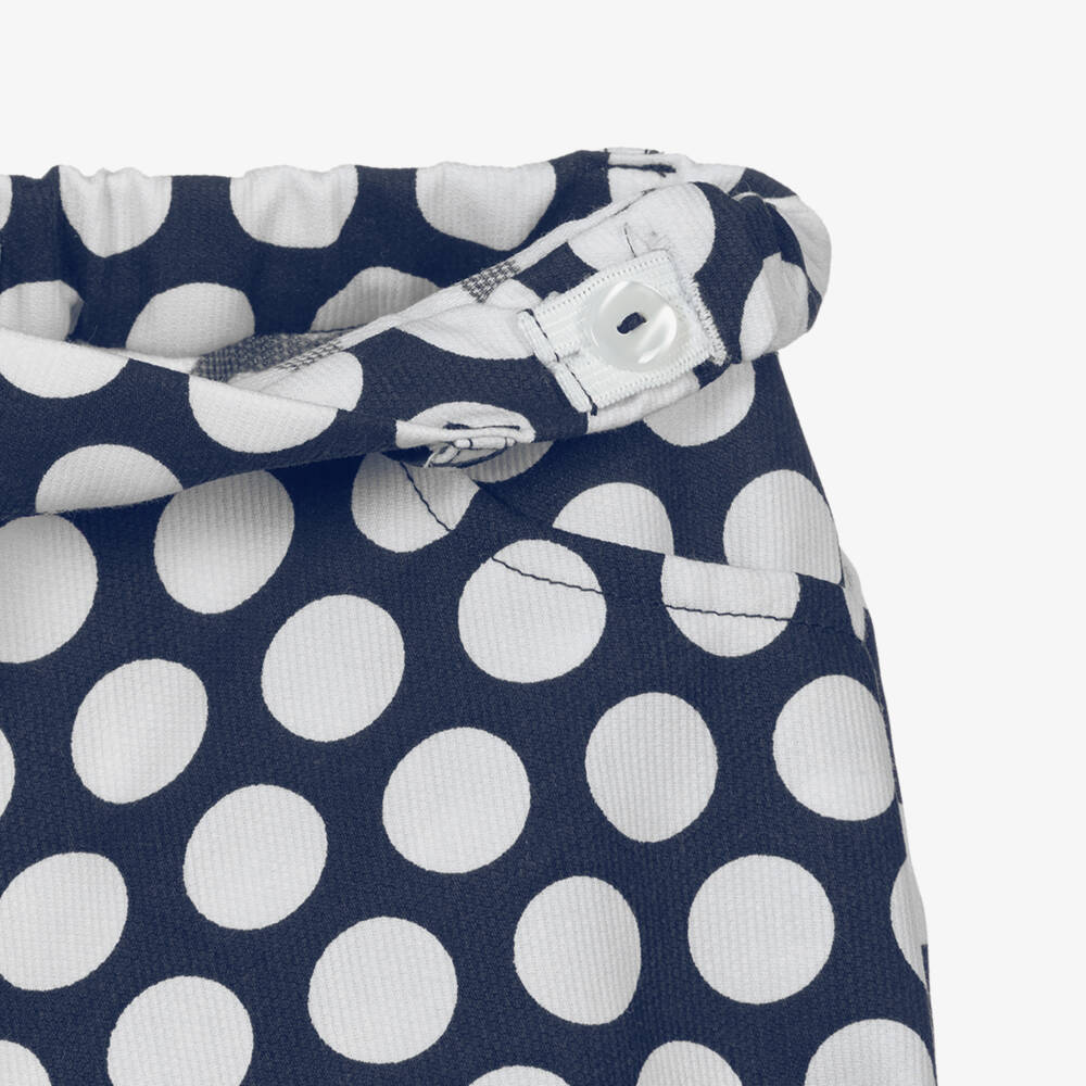 Dr. Kid-Blue & White Polka Dot Shorts | Childrensalon Outlet