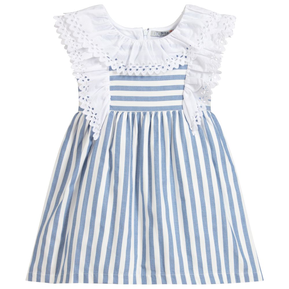 light blue and white striped dress