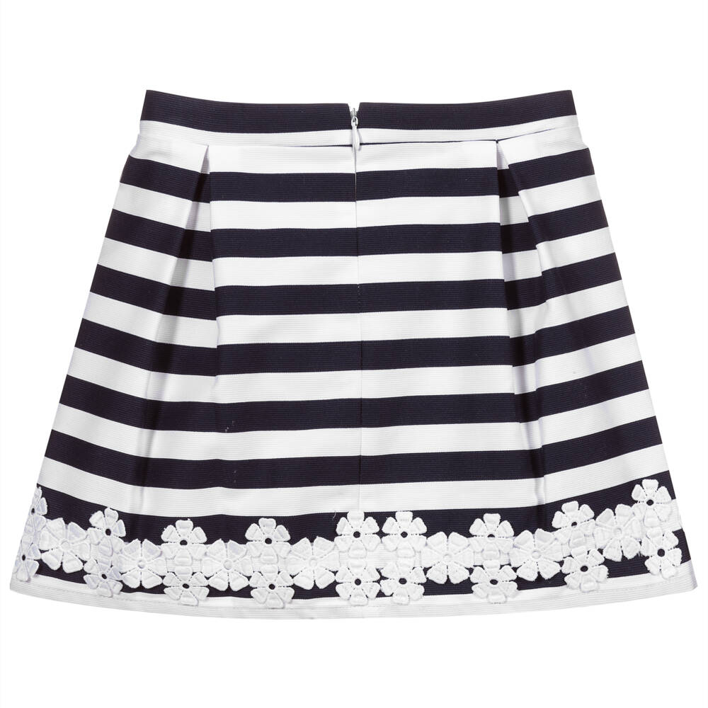 Blue and White Striped Girl Skirt