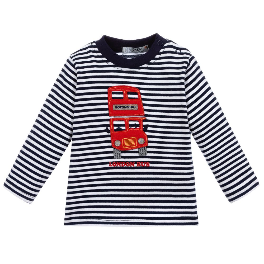 Dr. Kid - Blue & White Striped Top | Childrensalon