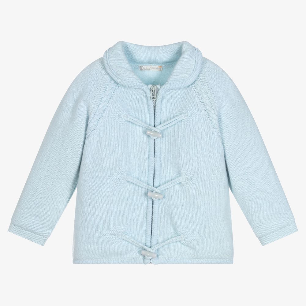 Dr. Kid-Blue Wool Blend Baby Cardigan | Childrensalon Outlet