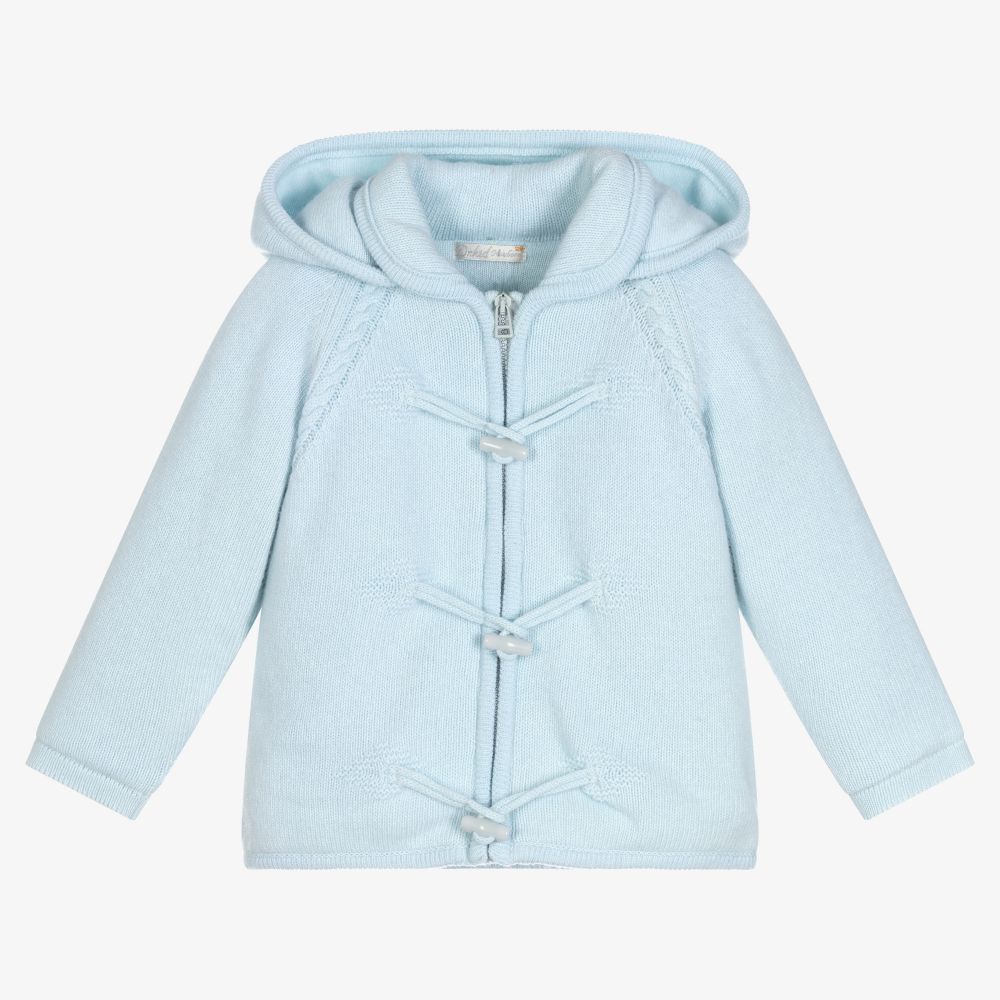 Dr. Kid - Blue Wool Blend Baby Cardigan | Childrensalon