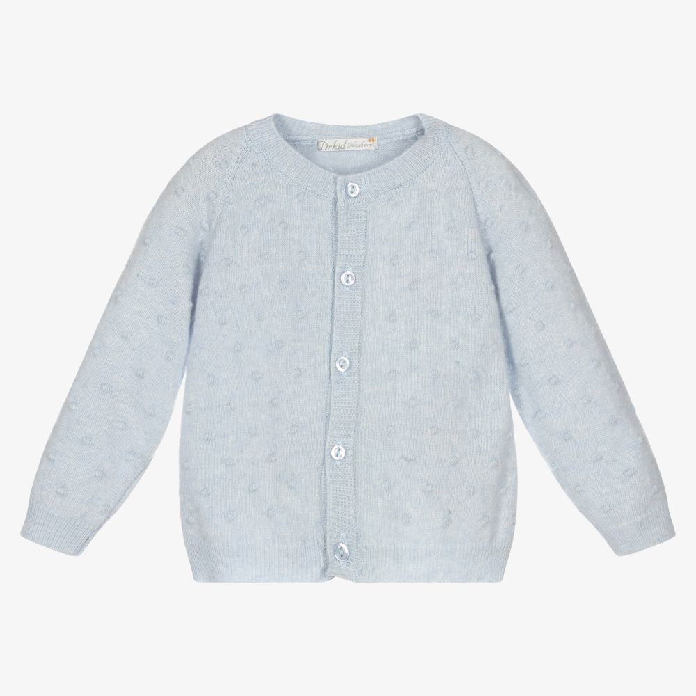 Dr. Kid Blue Wool Knit Baby Cardigan Childrensalon Outlet