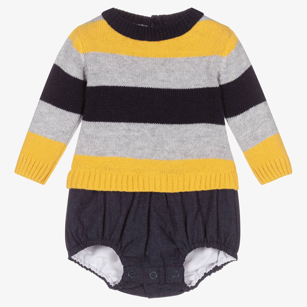 Dr. Kid - Blue & Yellow Stripe Shortie | Childrensalon