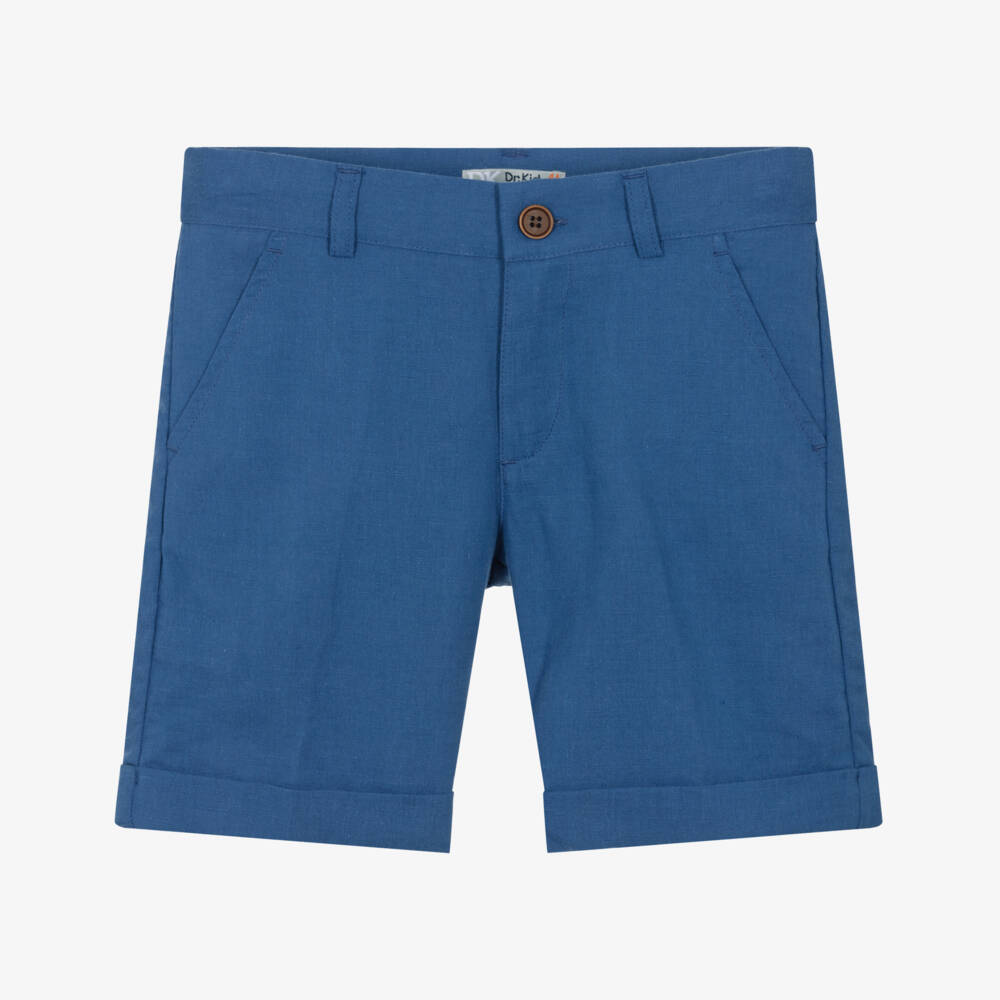 Dr. Kid-Boys Azure Linen Blend Shorts | Childrensalon Outlet