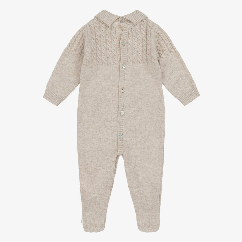 Dr. Kid-Бежевый вязаный комбинезон для мальчиков | Childrensalon Outlet