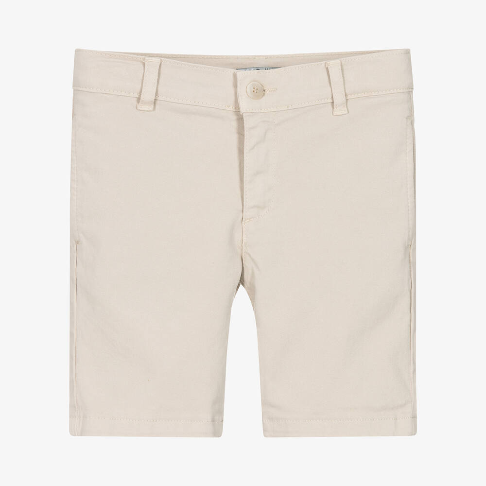 Boys Beige Cotton Chino Shorts