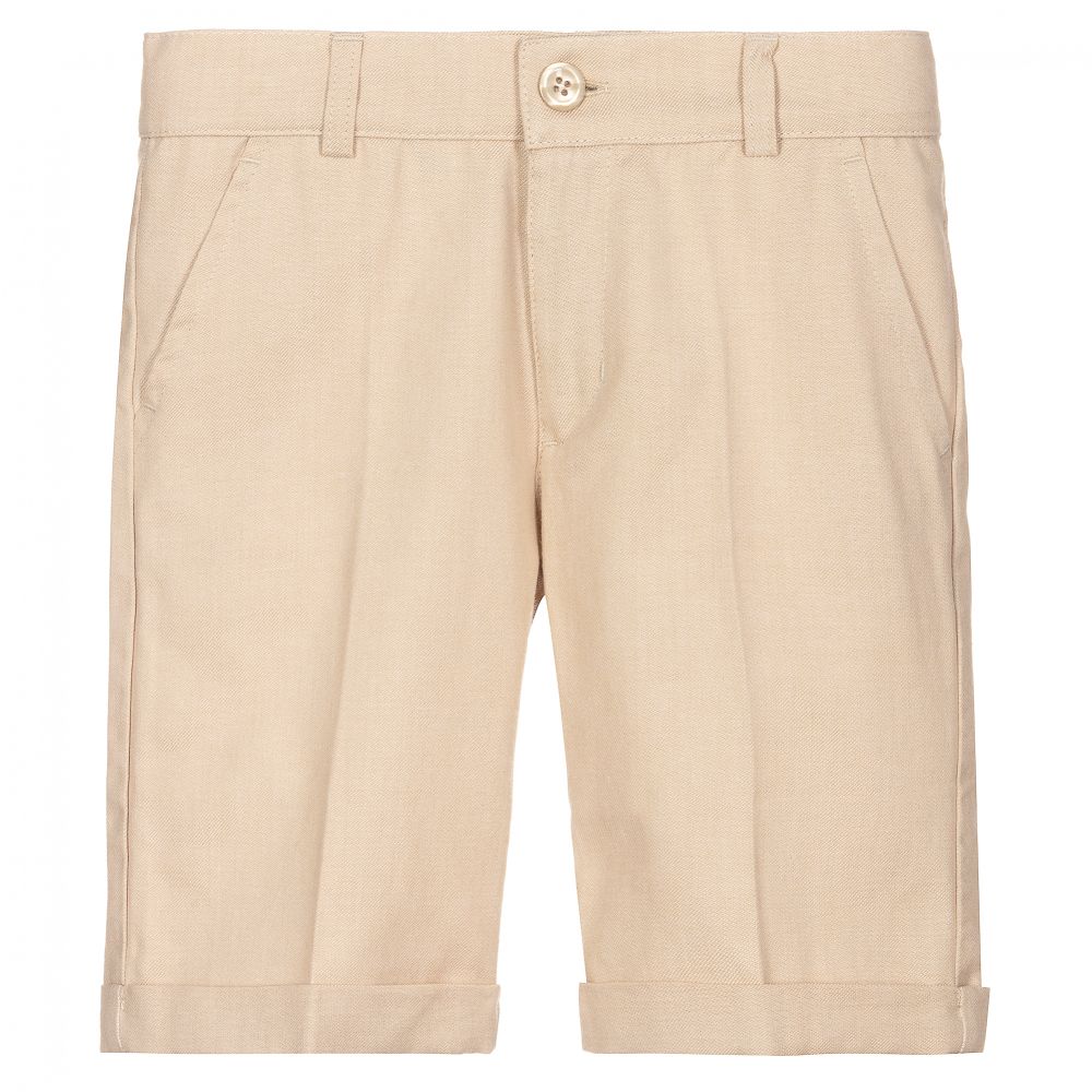 Dr. Kid - Boys Beige Cotton Shorts | Childrensalon