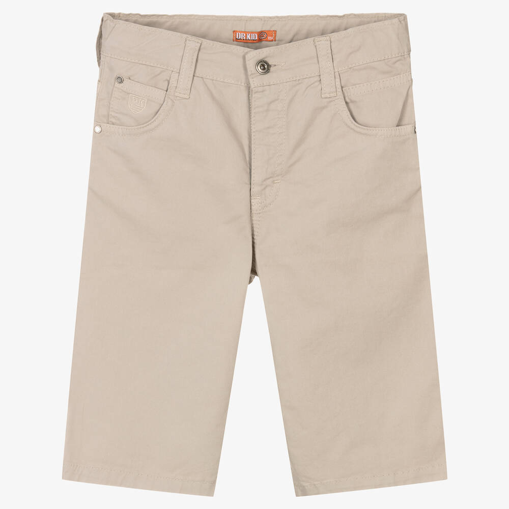 Dr. Kid - Boys Beige Cotton Shorts | Childrensalon