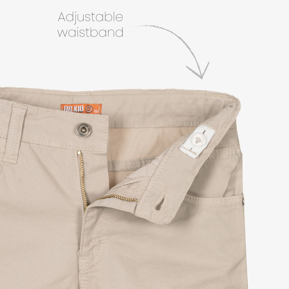 Dr. Kid-Boys Beige Cotton Shorts | Childrensalon Outlet