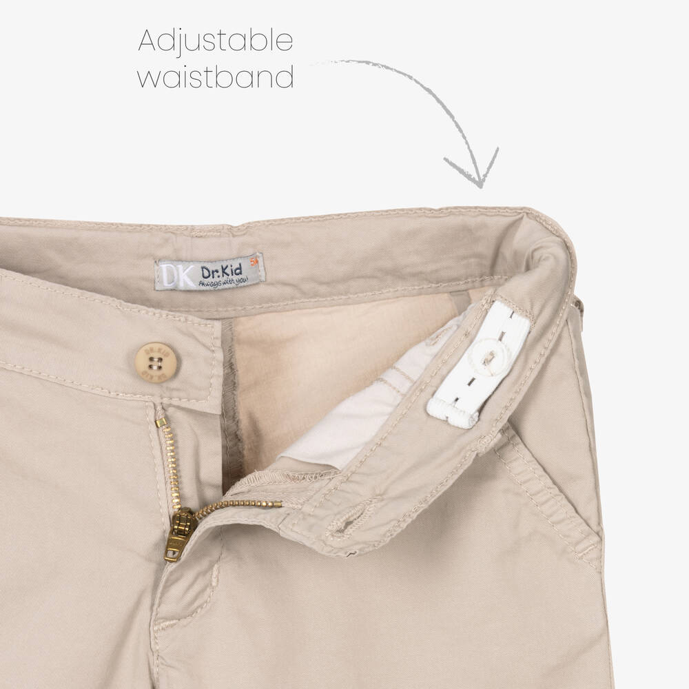 Dr. Kid-Boys Beige Cotton Shorts | Childrensalon Outlet