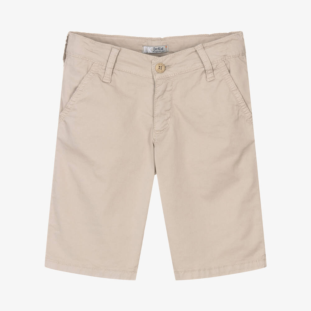 Dr. Kid - Boys Beige Cotton Shorts | Childrensalon