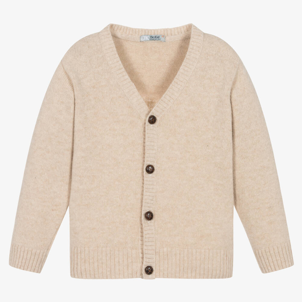 Dr. Kid - Cardigan beige en maille garçon | Childrensalon