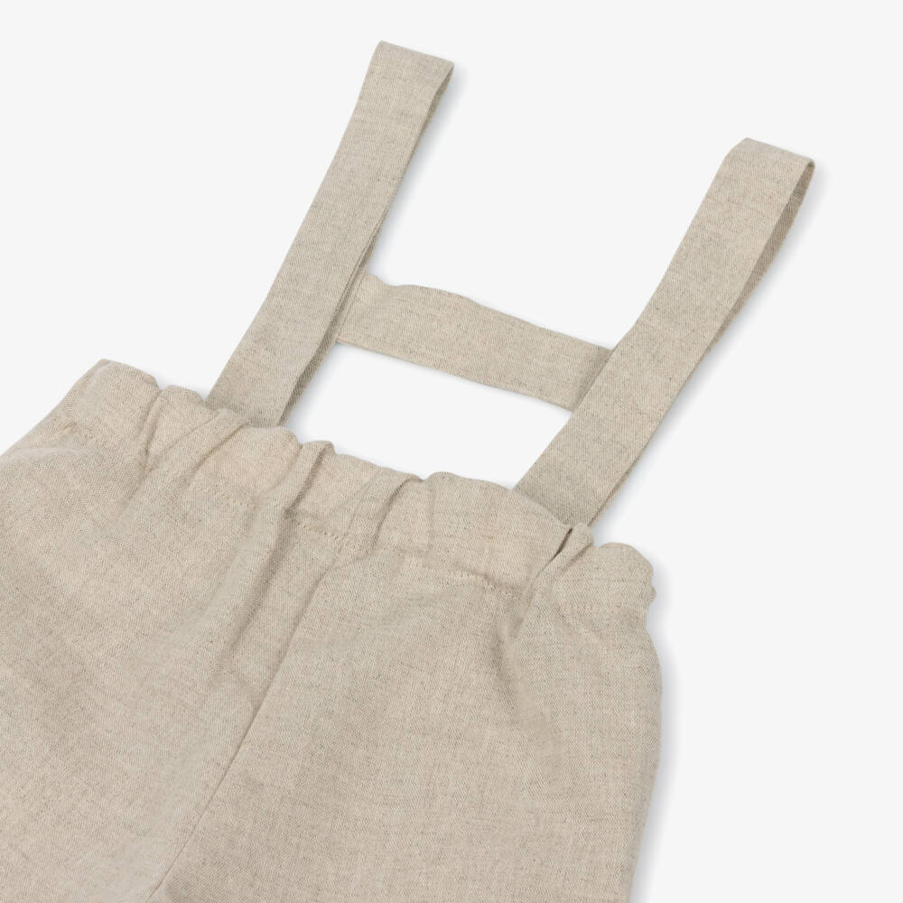 Dr. Kid-Boys' Beige Linen-Cotton Shorts | Childrensalon Outlet