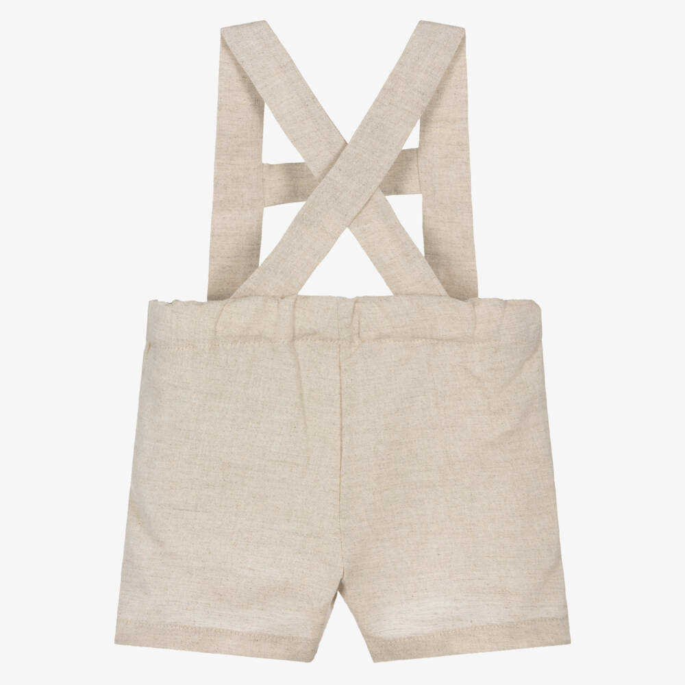 Dr. Kid-Boys' Beige Linen-Cotton Shorts | Childrensalon Outlet