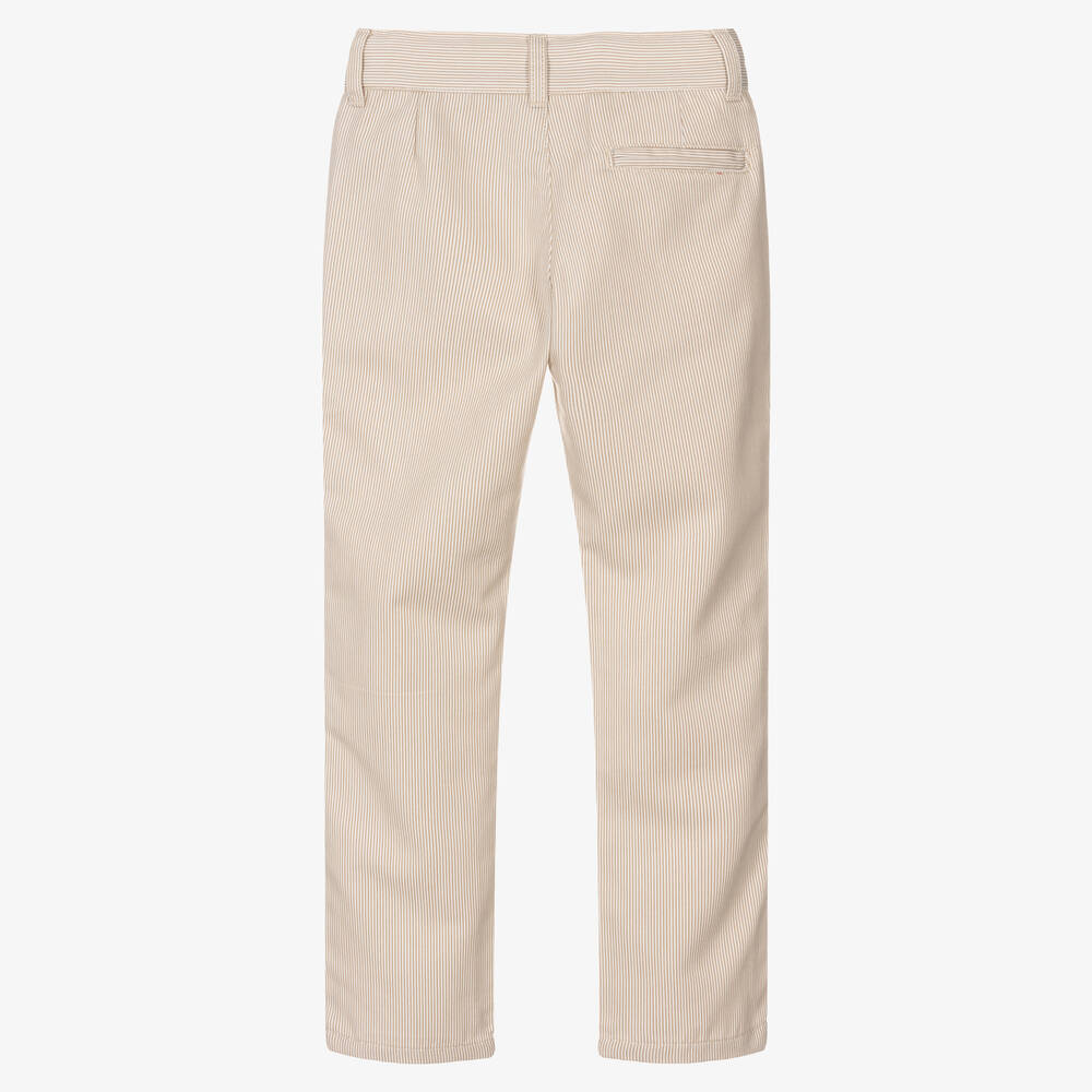 Dr. Kid-Boys Beige Stripe Trousers | Childrensalon Outlet