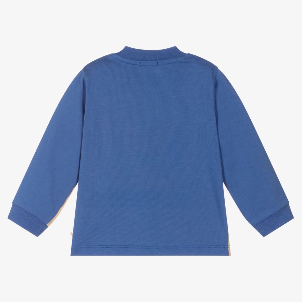 Dr. Kid-Boys Blue & Beige Cotton Top | Childrensalon Outlet