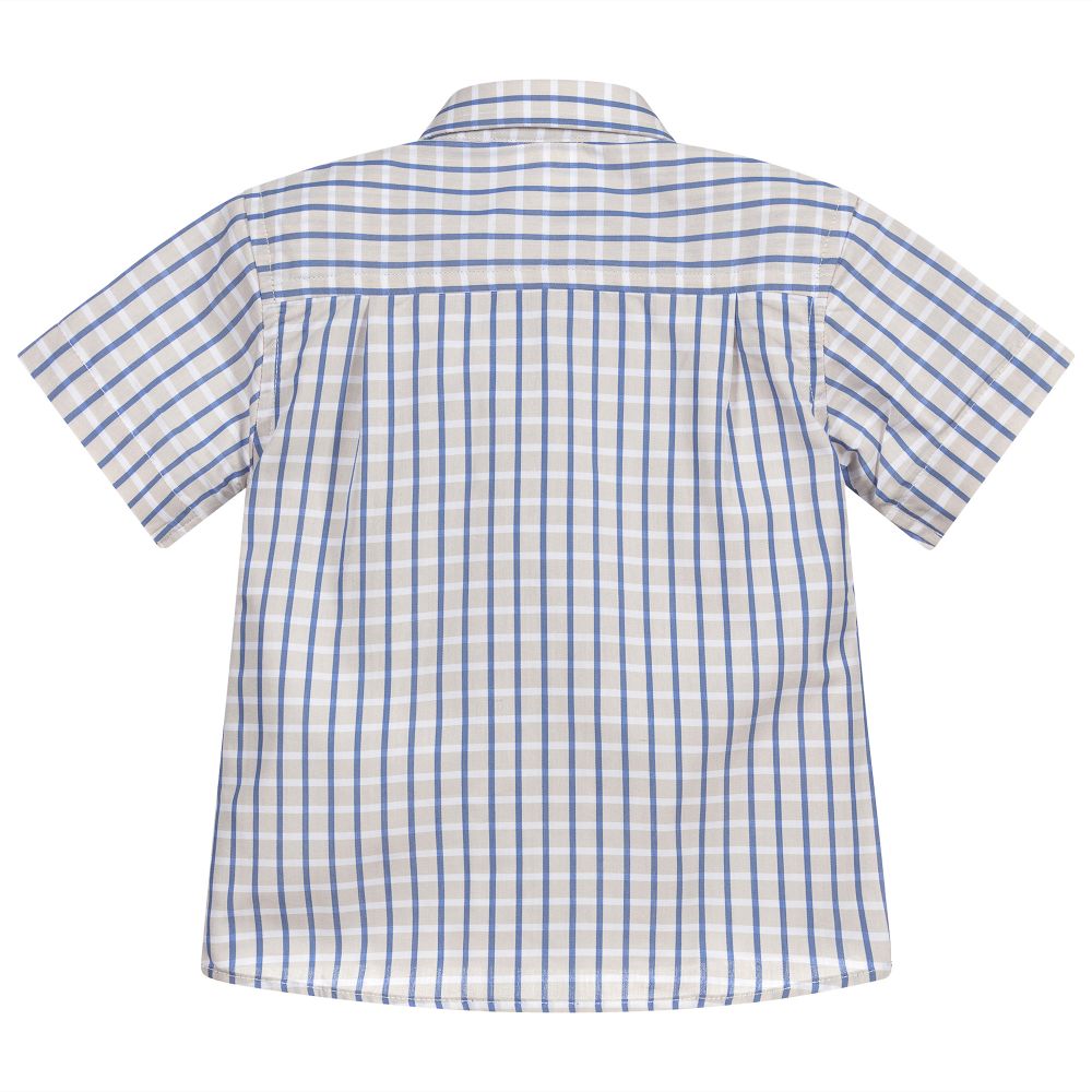 Dr. Kid-Boys Blue Check Shirt | Childrensalon Outlet