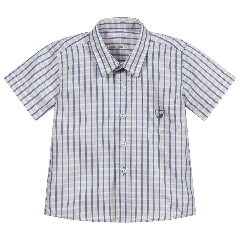 Dr. Kid - Boys Blue Check Shirt | Childrensalon