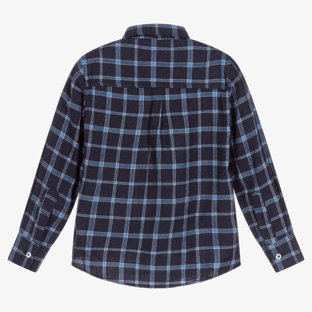 Dr. Kid-Boys Blue Check Shirt | Childrensalon Outlet