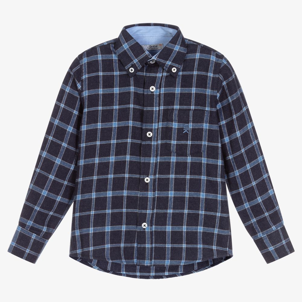 Dr. Kid - Boys Blue Check Shirt | Childrensalon