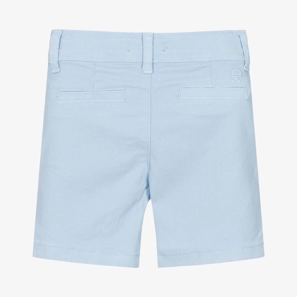 Dr. Kid-Boys Blue Cotton Chino Shorts | Childrensalon Outlet