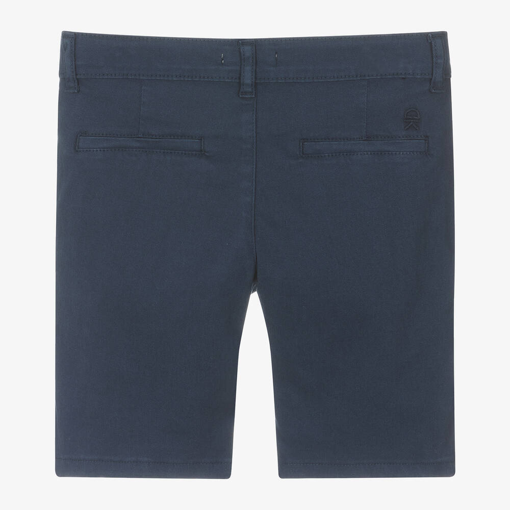 Dr. Kid-Boys Blue Cotton Chino Shorts | Childrensalon Outlet