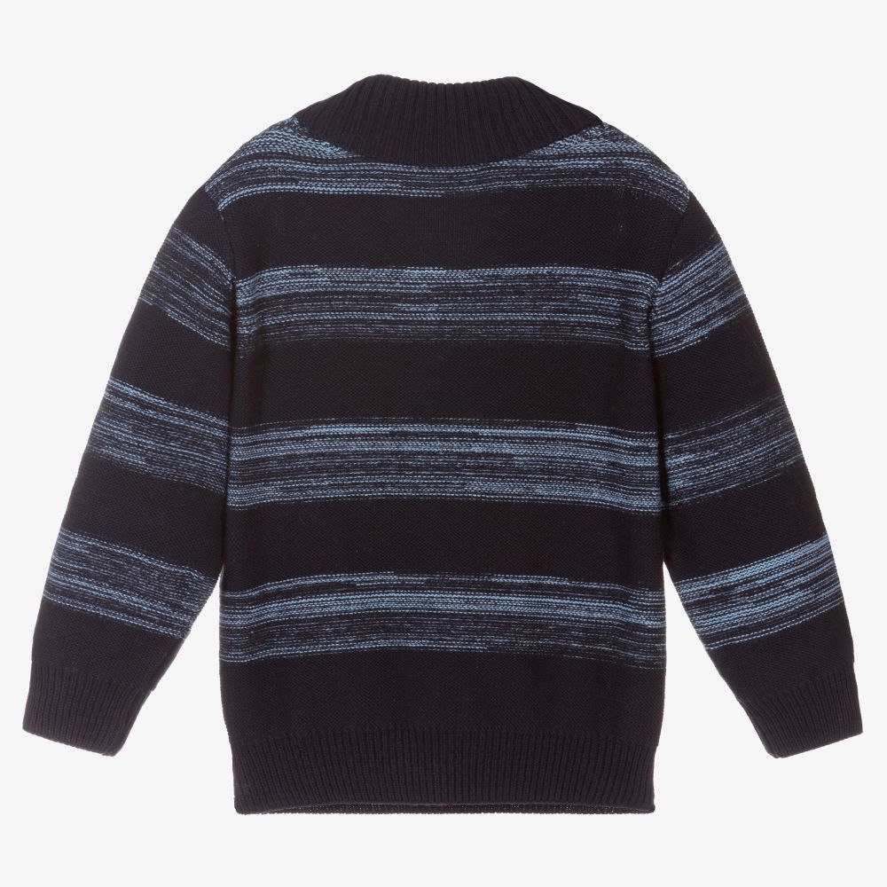 Dr. Kid-Boys Blue Cotton Knit Jumper | Childrensalon Outlet
