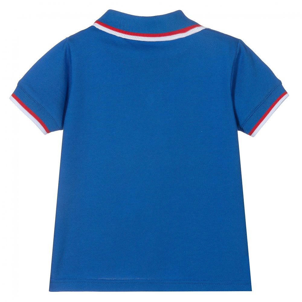Dr. Kid-Boys Blue Cotton Polo Shirt | Childrensalon Outlet