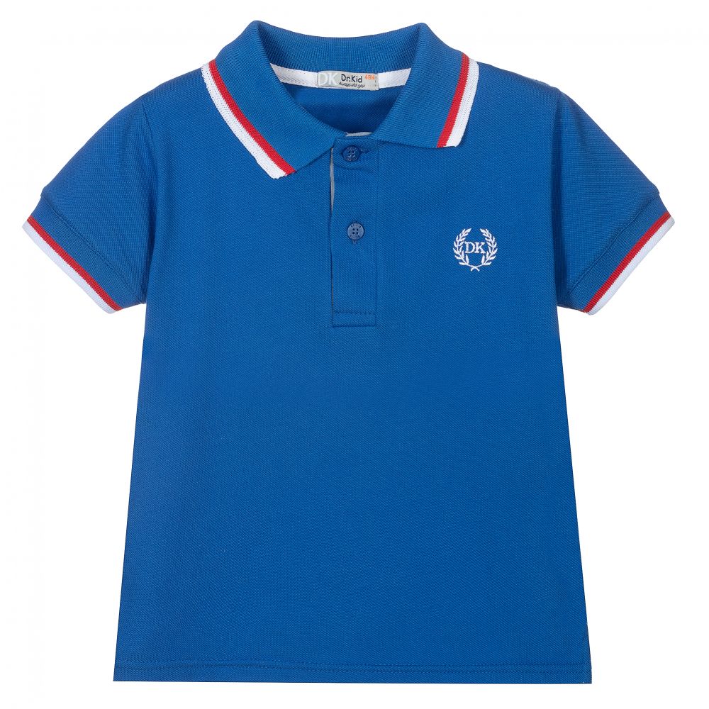 Dr. Kid - Boys Blue Cotton Polo Shirt | Childrensalon
