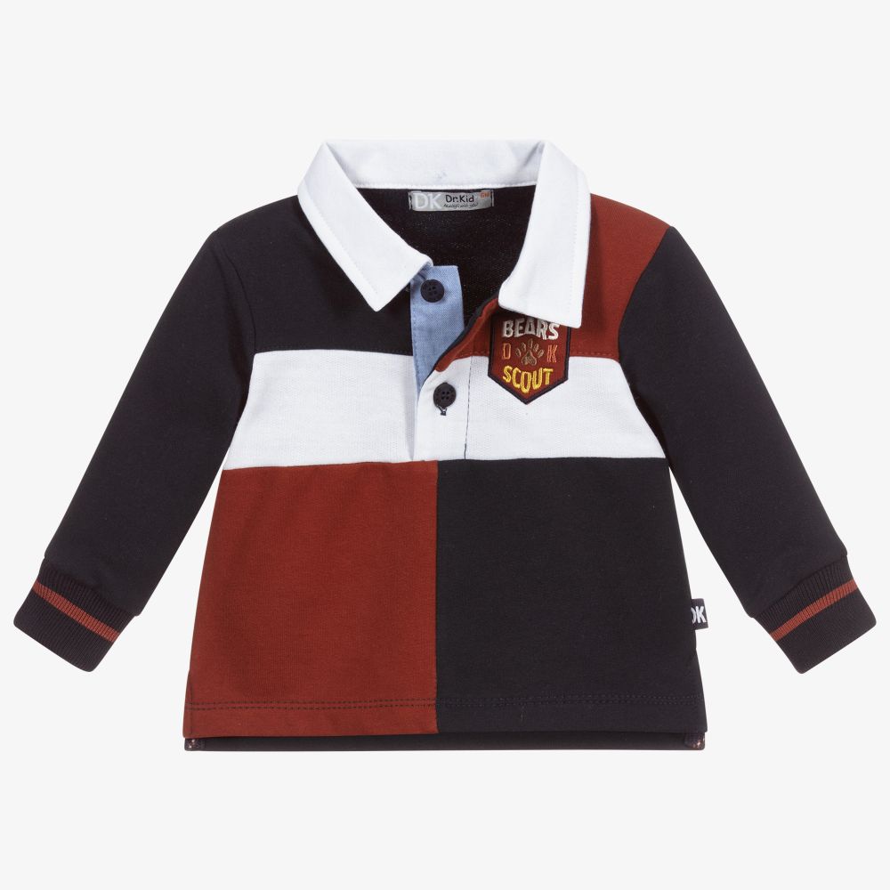 Dr. Kid-Синяя рубашка регби из хлопка для мальчиков | Childrensalon Outlet