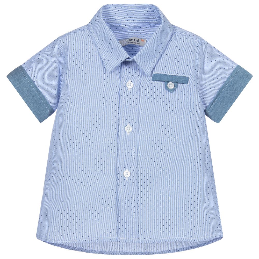 Dr. Kid - قميص بولي قطن لون أزرق للأولاد | Childrensalon