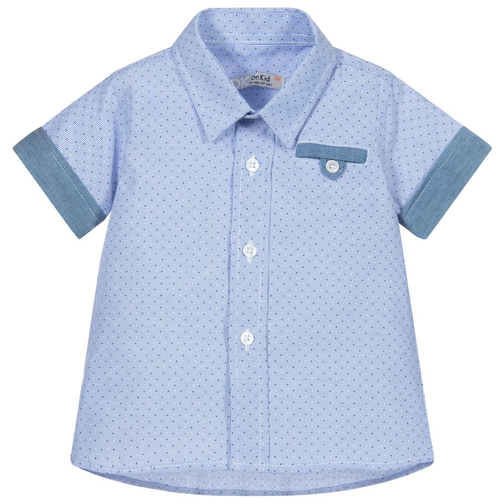 Dr. Kid - Boys Blue Cotton Shirt | Childrensalon