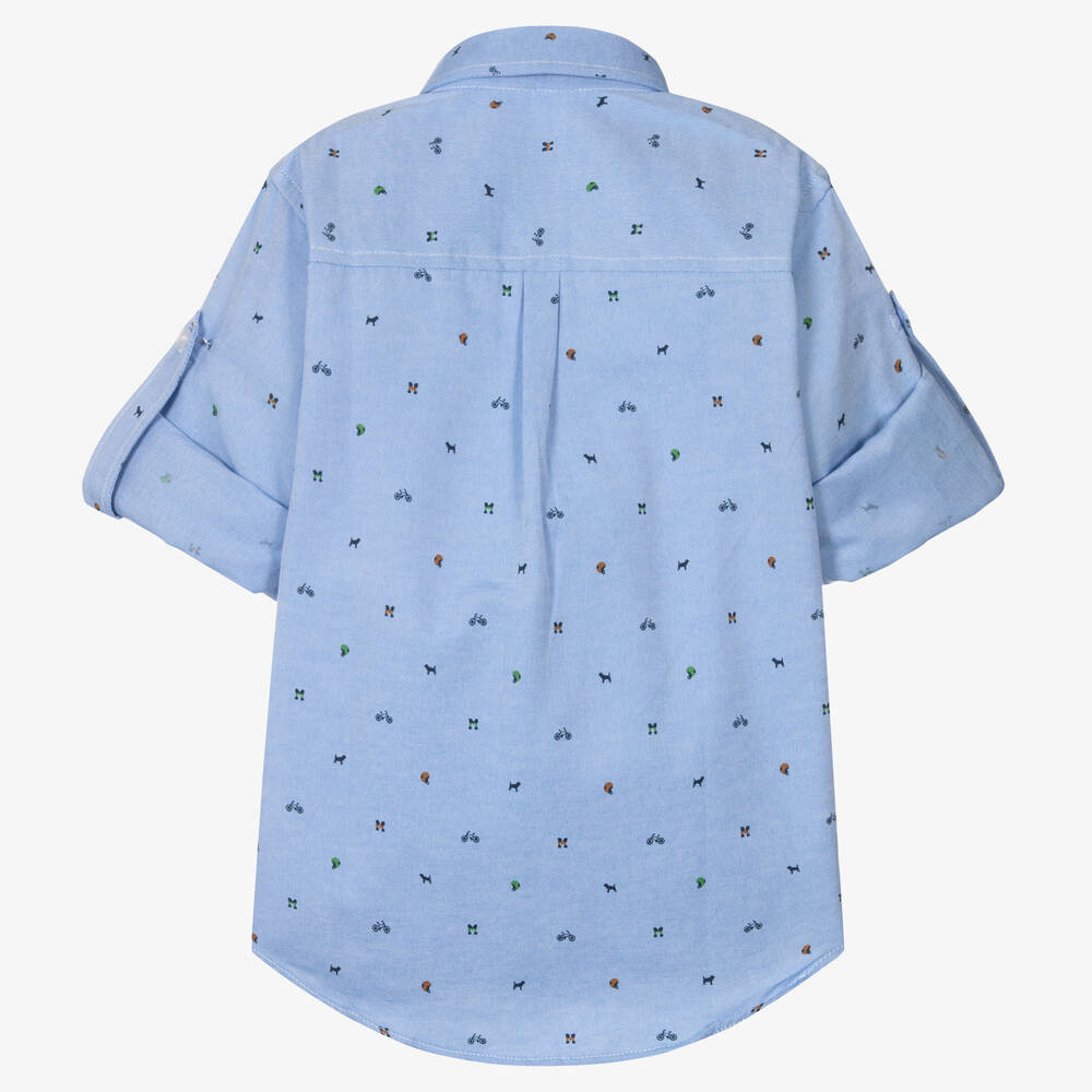 Dr. Kid-Boys Blue Cotton Shirt | Childrensalon Outlet