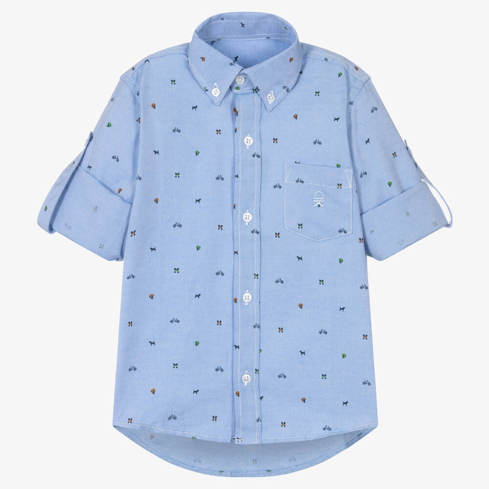 Dr. Kid - Boys Blue Cotton Shirt | Childrensalon