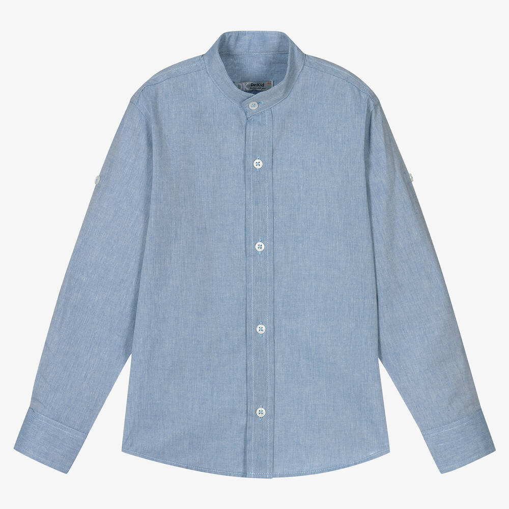 Dr. Kid-Boys Blue Cotton Shirt | Childrensalon Outlet