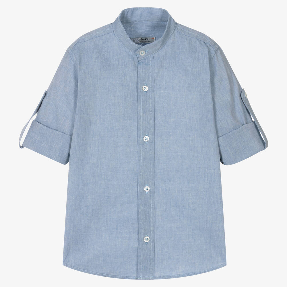 Dr. Kid - Boys Blue Cotton Shirt | Childrensalon