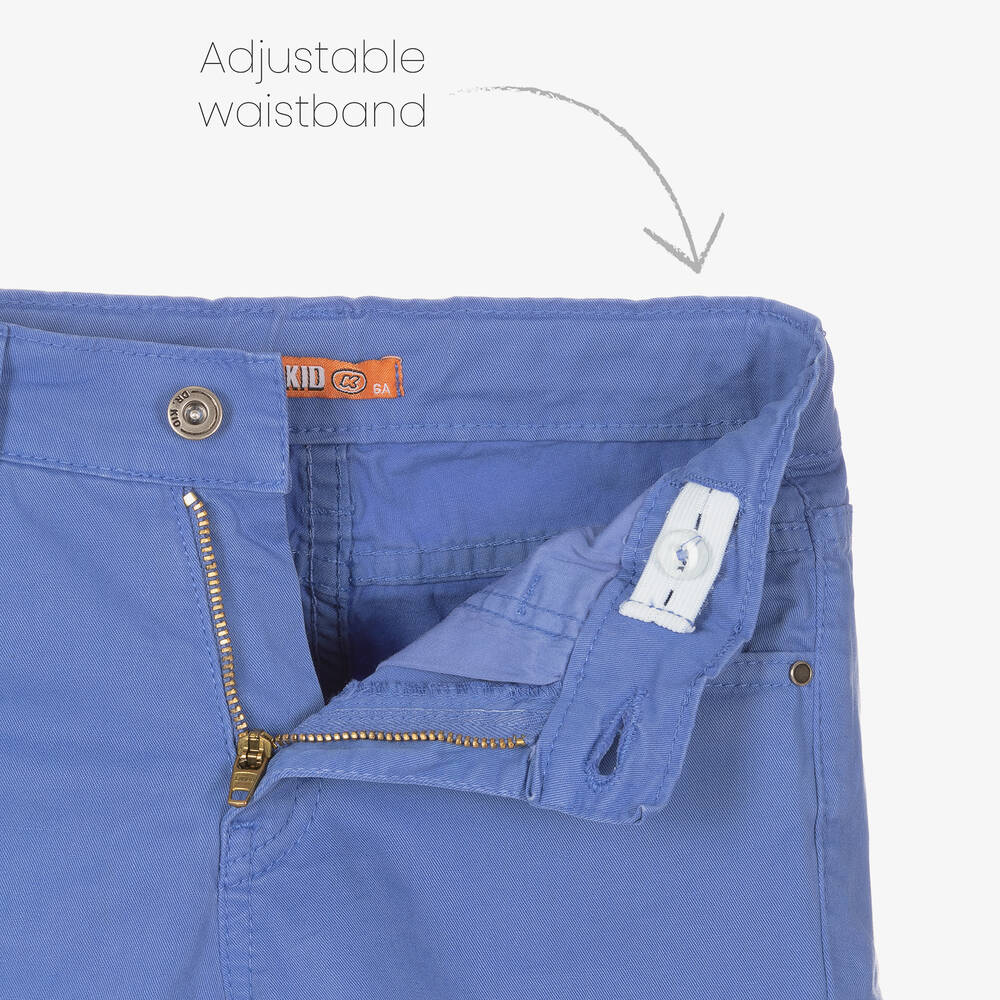 Dr. Kid-Boys Blue Cotton Shorts | Childrensalon Outlet