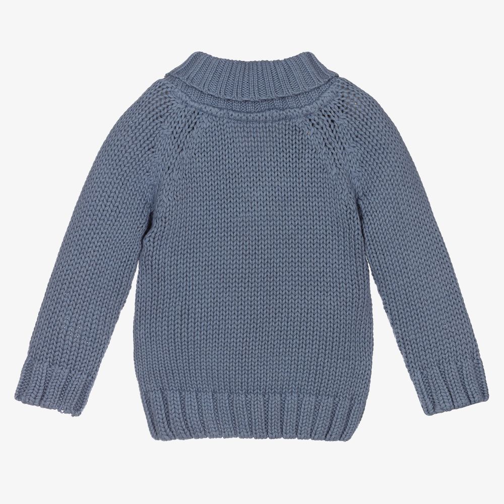 Dr. Kid-Boys Blue Cotton Sweater | Childrensalon Outlet