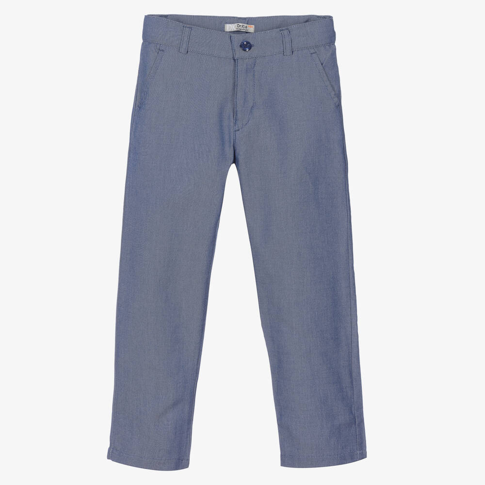 Dr. Kid-Boys Blue Cotton Trousers | Childrensalon Outlet