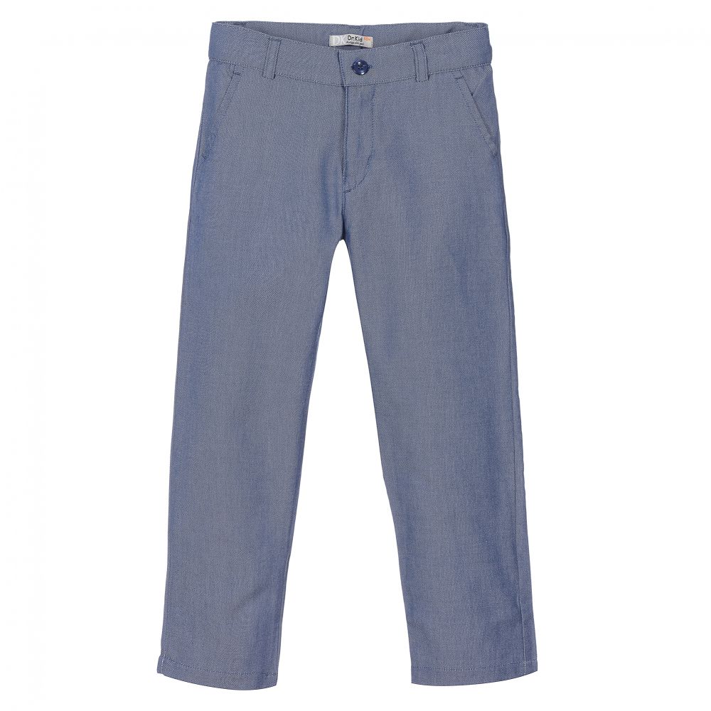 Dr. Kid - Boys Blue Cotton Trousers | Childrensalon