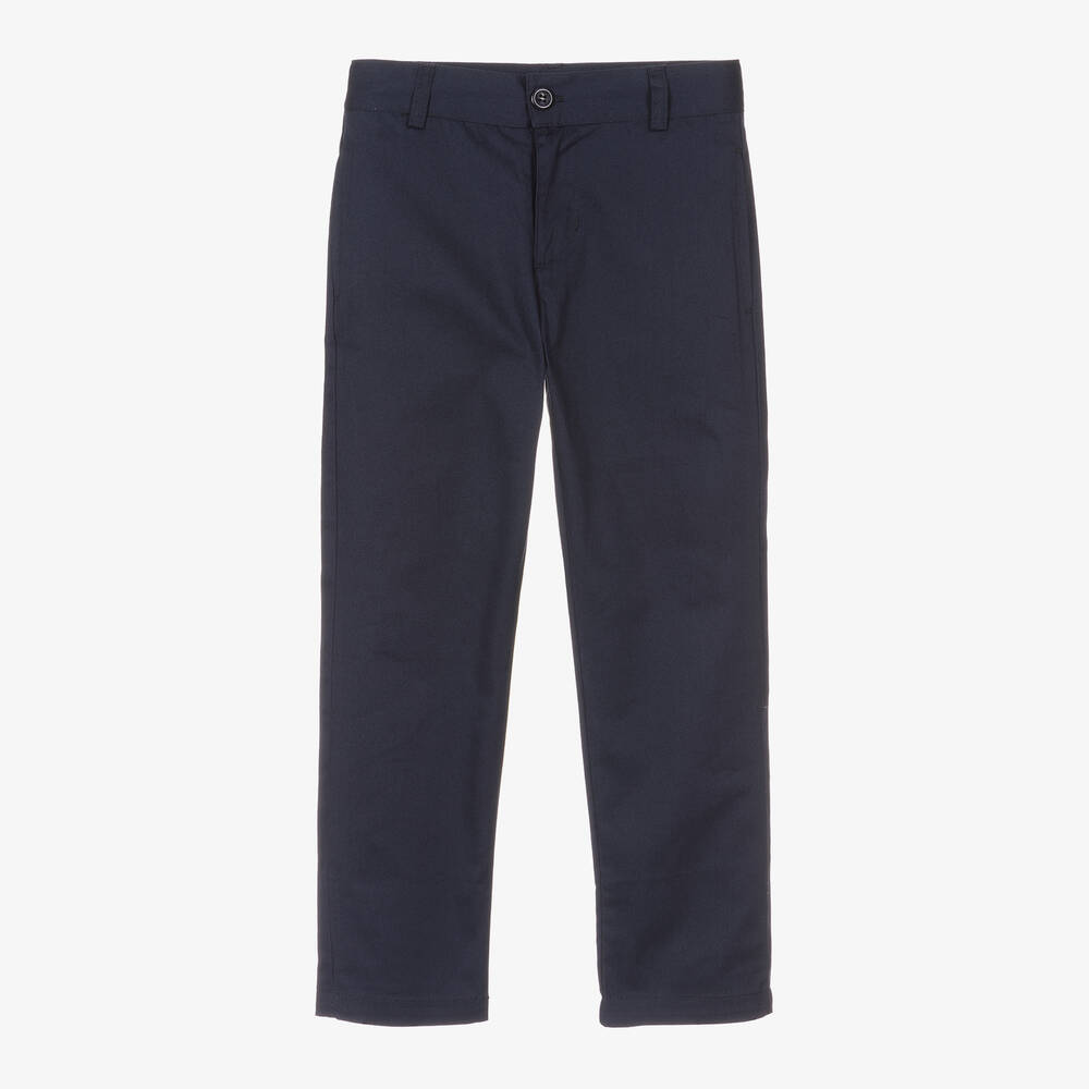 Dr. Kid - Boys Blue Cotton Trousers | Childrensalon